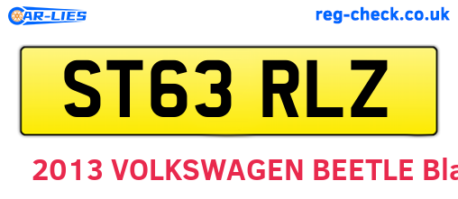 ST63RLZ are the vehicle registration plates.