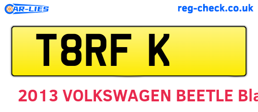 T8RFK are the vehicle registration plates.