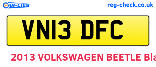 VN13DFC are the vehicle registration plates.