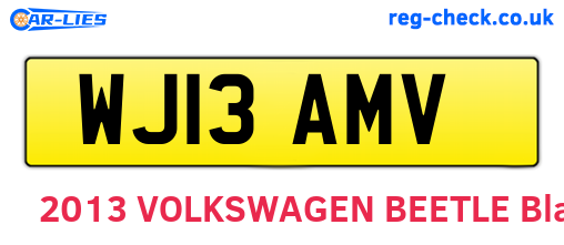 WJ13AMV are the vehicle registration plates.