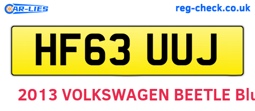 HF63UUJ are the vehicle registration plates.