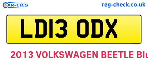 LD13ODX are the vehicle registration plates.