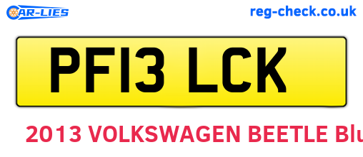 PF13LCK are the vehicle registration plates.