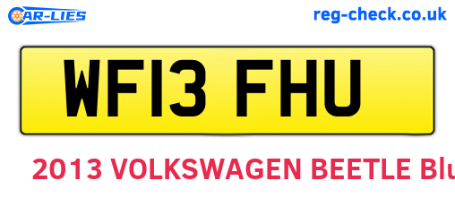 WF13FHU are the vehicle registration plates.