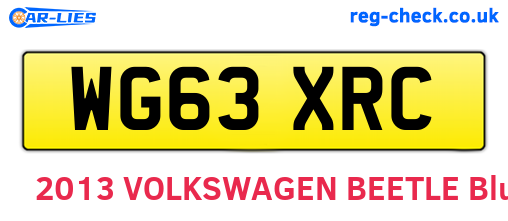 WG63XRC are the vehicle registration plates.