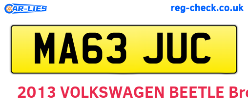 MA63JUC are the vehicle registration plates.
