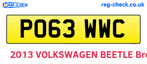 PO63WWC are the vehicle registration plates.