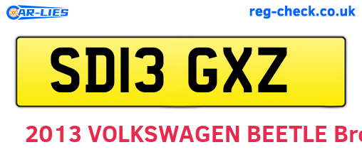 SD13GXZ are the vehicle registration plates.