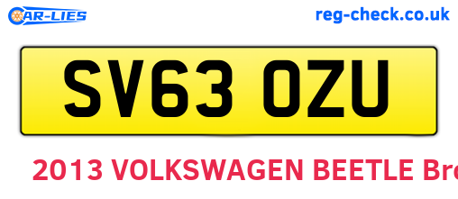 SV63OZU are the vehicle registration plates.