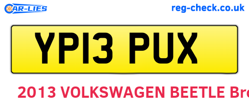 YP13PUX are the vehicle registration plates.
