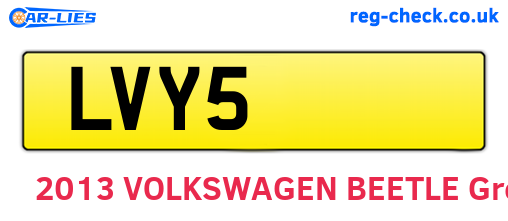 LVY5 are the vehicle registration plates.