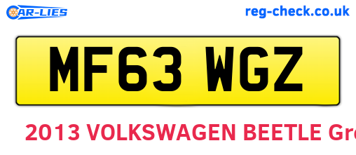 MF63WGZ are the vehicle registration plates.