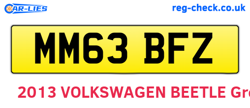 MM63BFZ are the vehicle registration plates.