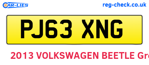 PJ63XNG are the vehicle registration plates.