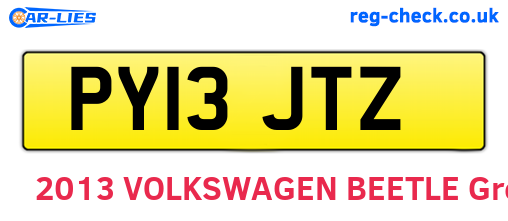 PY13JTZ are the vehicle registration plates.