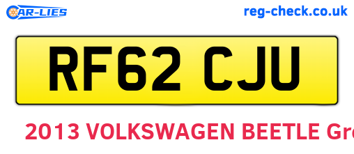 RF62CJU are the vehicle registration plates.