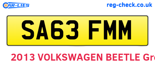 SA63FMM are the vehicle registration plates.