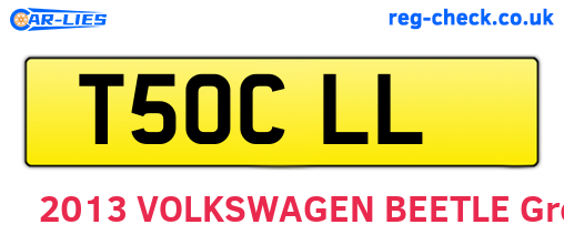 T50CLL are the vehicle registration plates.