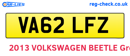 VA62LFZ are the vehicle registration plates.