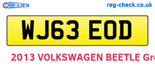 WJ63EOD are the vehicle registration plates.
