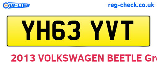 YH63YVT are the vehicle registration plates.
