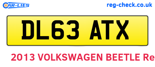 DL63ATX are the vehicle registration plates.