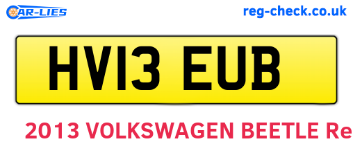 HV13EUB are the vehicle registration plates.