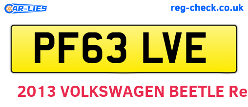 PF63LVE are the vehicle registration plates.