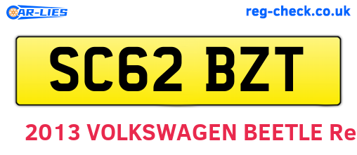 SC62BZT are the vehicle registration plates.