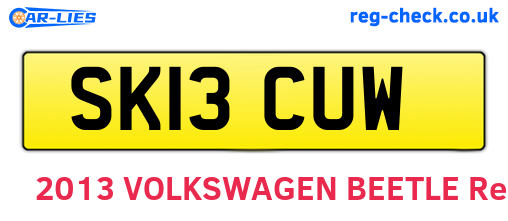 SK13CUW are the vehicle registration plates.