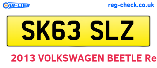 SK63SLZ are the vehicle registration plates.