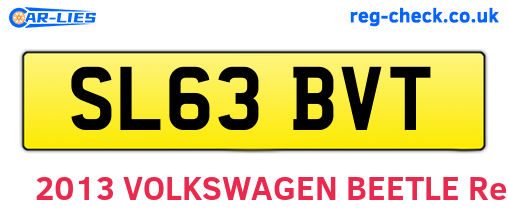 SL63BVT are the vehicle registration plates.