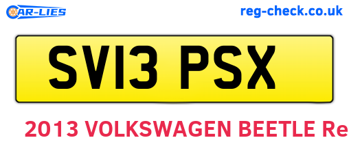 SV13PSX are the vehicle registration plates.