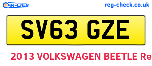 SV63GZE are the vehicle registration plates.