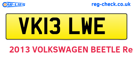VK13LWE are the vehicle registration plates.
