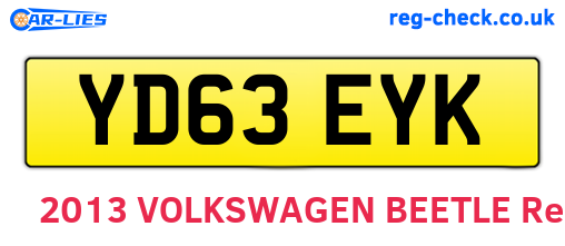 YD63EYK are the vehicle registration plates.