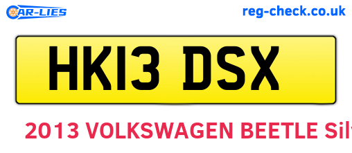 HK13DSX are the vehicle registration plates.