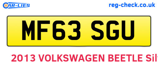 MF63SGU are the vehicle registration plates.