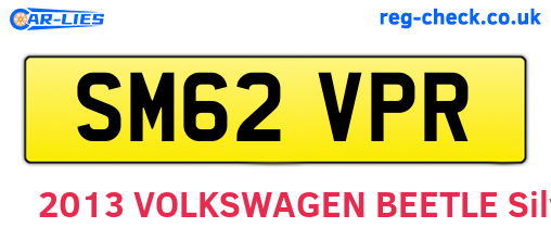 SM62VPR are the vehicle registration plates.