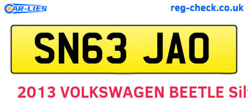 SN63JAO are the vehicle registration plates.