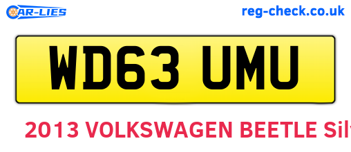 WD63UMU are the vehicle registration plates.