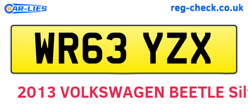 WR63YZX are the vehicle registration plates.