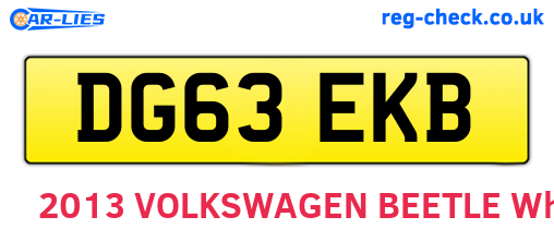 DG63EKB are the vehicle registration plates.