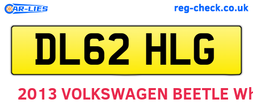 DL62HLG are the vehicle registration plates.