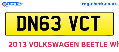 DN63VCT are the vehicle registration plates.
