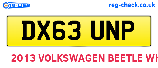 DX63UNP are the vehicle registration plates.