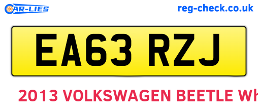 EA63RZJ are the vehicle registration plates.