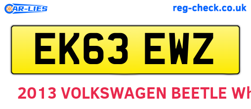 EK63EWZ are the vehicle registration plates.