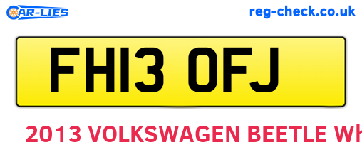 FH13OFJ are the vehicle registration plates.