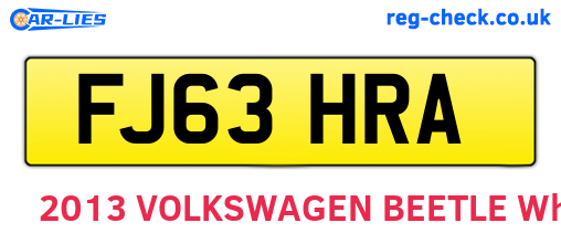 FJ63HRA are the vehicle registration plates.